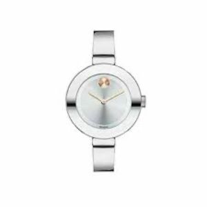 Movado Women's BOLD Bangle Stainless Steel with Sunray Dial Silver/Gold/…